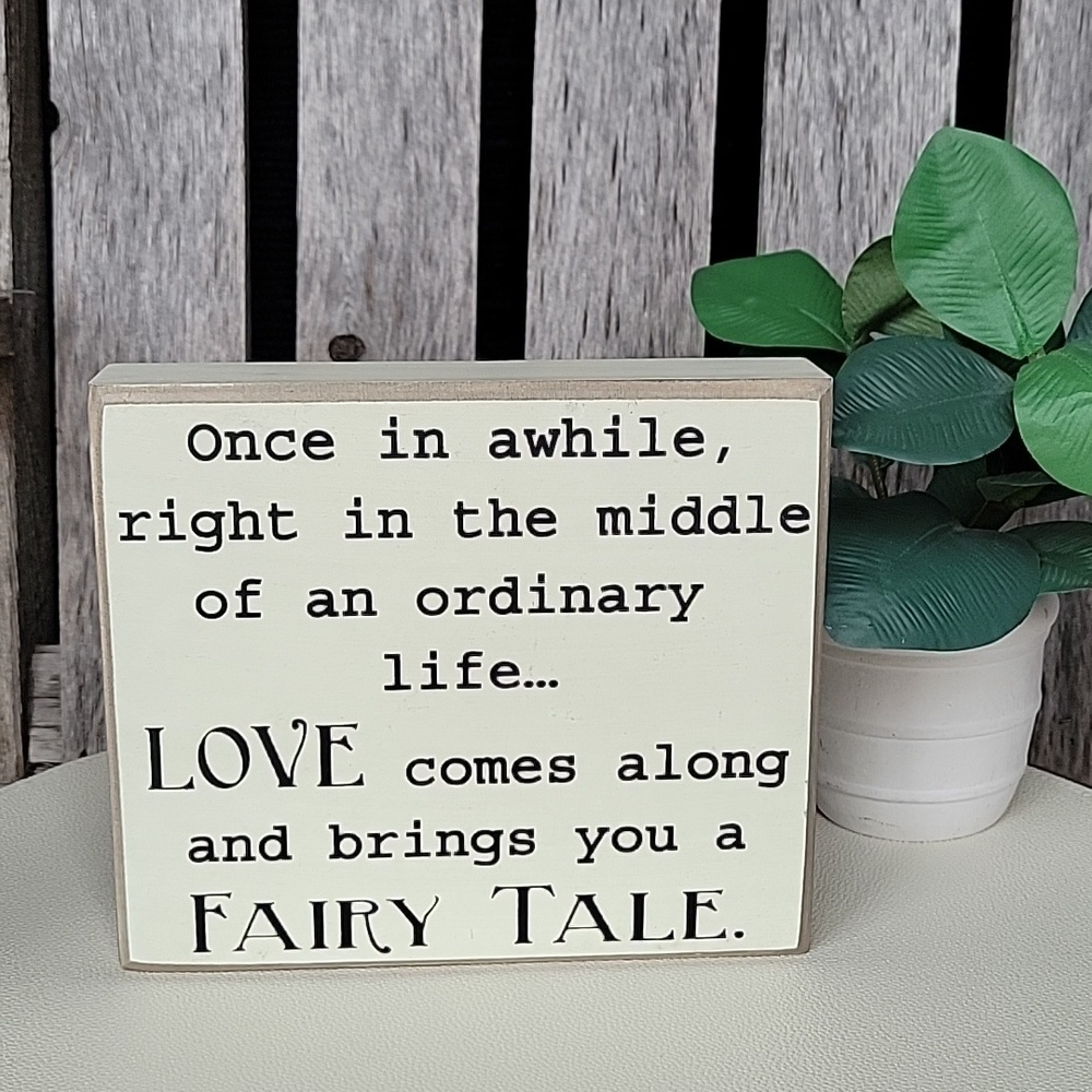 Collins Inspirational Quote Block Decor- Love Life Fairytale - Picture 3 of 5